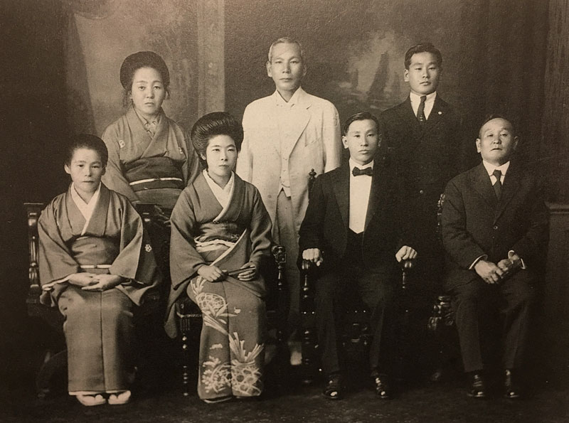 BACK: Katsu Okumura, Takie Okumura, Masayuki. FRONT: Kazu, Chizu, Bunji and Tozo.